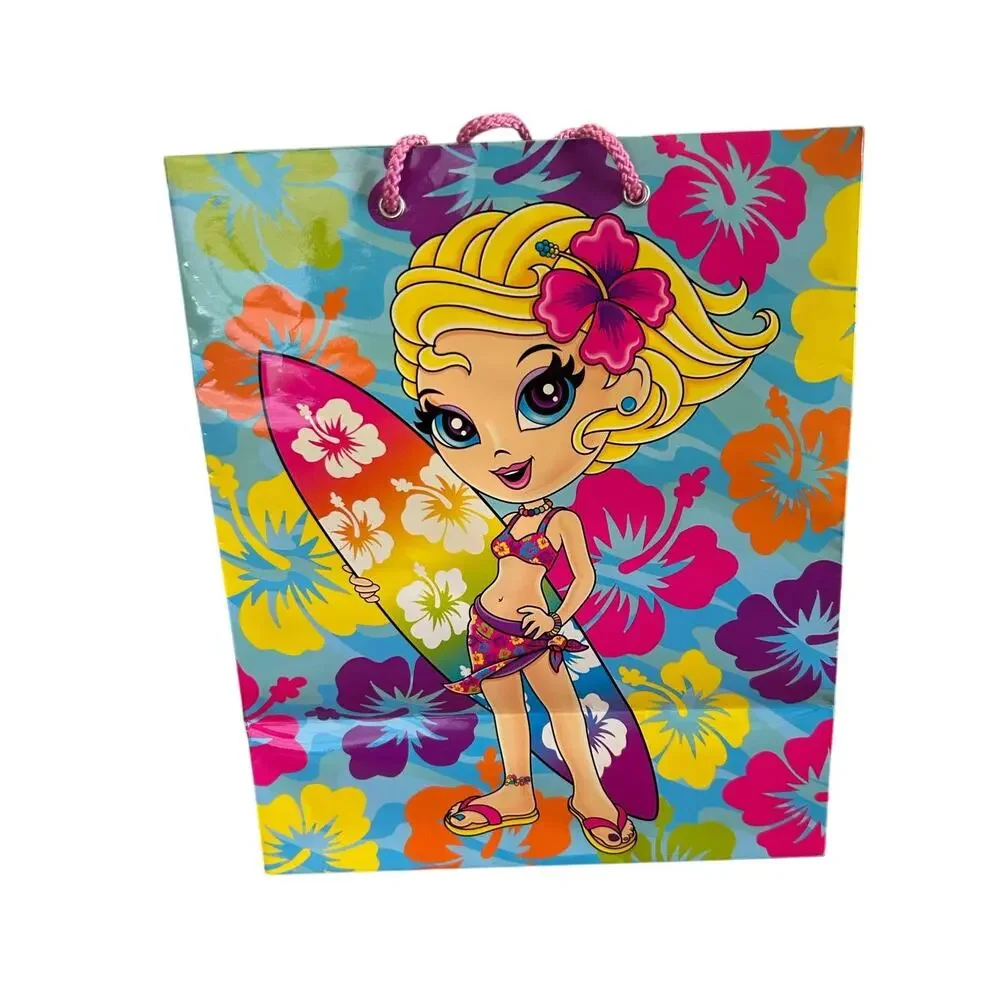 Lisa Frank Vintage Gift Bag Surfer Girl Cassie with Tags 2000s Cute Crafting